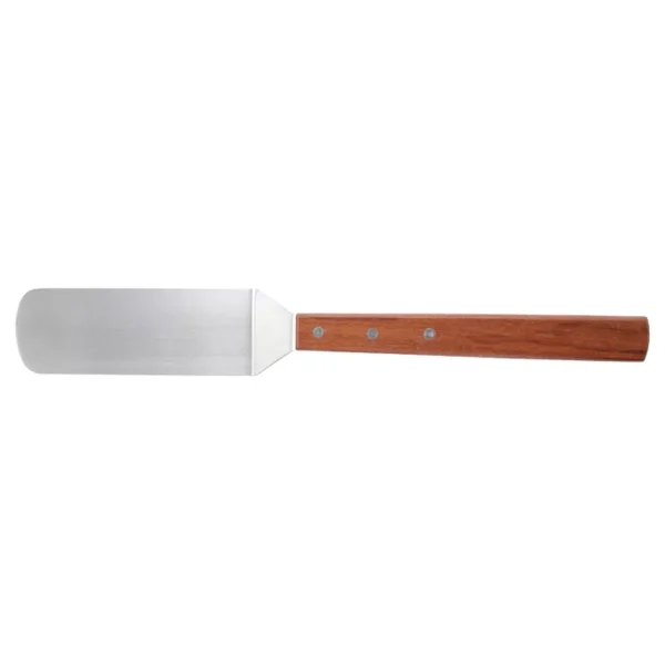 Giant Solid Turner with Offset, Stainless Steel Blade, Wooden Handle, 3" x 10" Blade